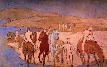 Pablo Picasso Painting - caballos en la playa 1906 cubismo Pablo Picasso